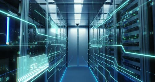 Interior of a Futuristic Data Center