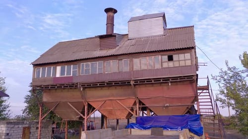 Farm Building Aerial Shot on a Rural Farm