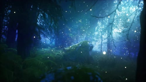 Fantasy-Wald bei Nacht 4K