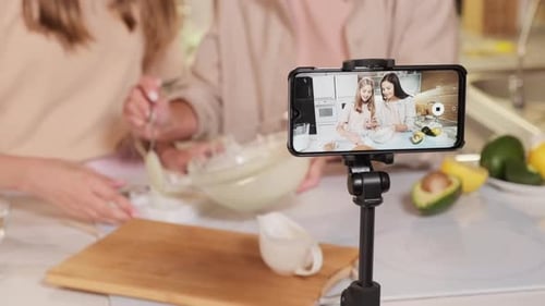 Video de recetas de filmación en la cámara