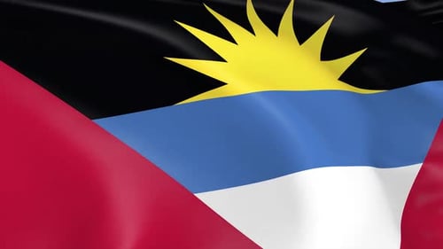 Antigua and Barbuda National Flag Waving Seamless Loop
