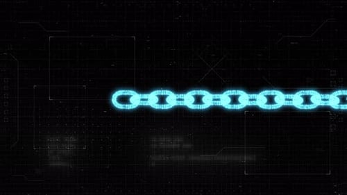 Futuristic Digital Chain Links Animation Loop