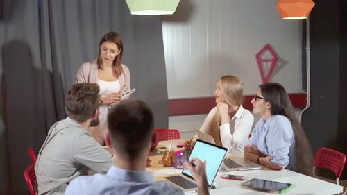 Business Meeting in Modern Office