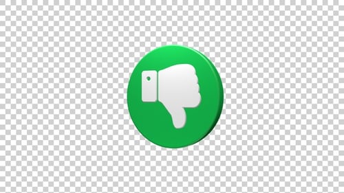 3D Thumbs Down Dislike Icon Animation for Social Media Feedback