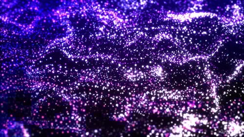 Abstract Purple Blue Wavy Digital Particles Background