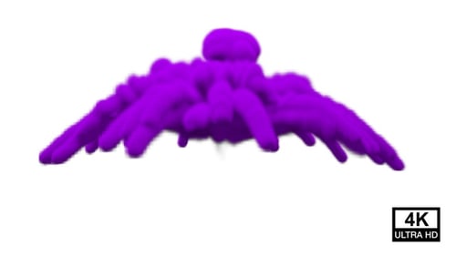 Purple Smoke Burst Fluid Alpha Channel Element