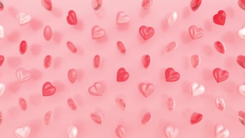 Floating Red and White Hearts Loop Background Animation