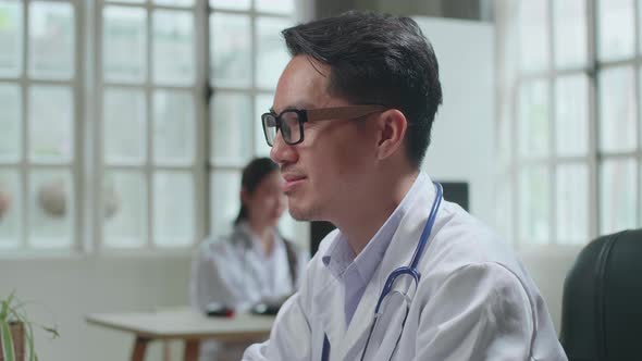 Doctor Using Computer in Clinic Setting, Medical Stock Footage ft ...