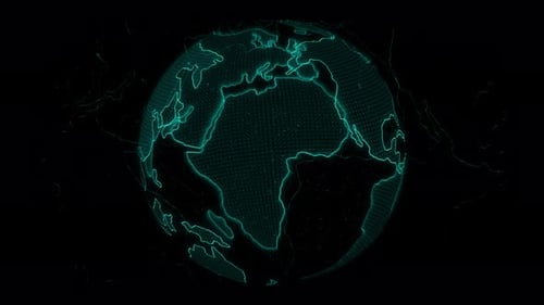 Futuristic Digital Earth Globe Rotation