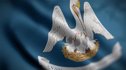 Realistic Waving Louisiana State Flag Animation