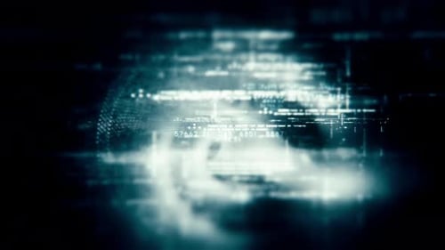 Futuristic Glowing Digital Data Stream Loop Background