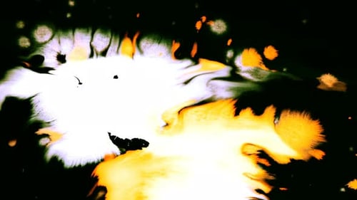 Abstract Ink Spreads of Yellow, Orange, and White