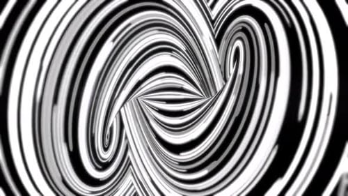 Abstract background with infinity sign formed by many narrow, black and white lines