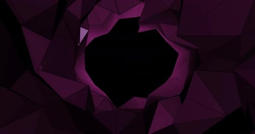 Polygon tunnel revealing glowing stars 4k