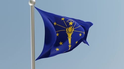 Waving Indiana State Flag Animation