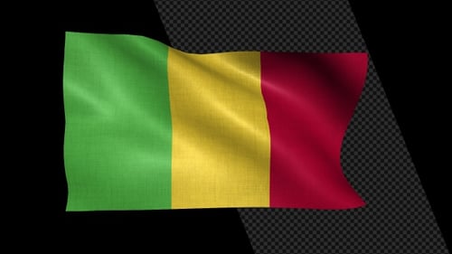 Waving Mali National Flag Seamless Loop Animation