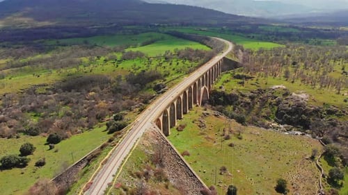Scenery of viaduct in mountainous area