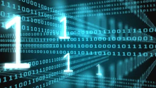 Digitally generated video of binary code