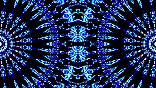 Lumière abstraite brillante gouvernant la couleur bleue, kaléidoscope