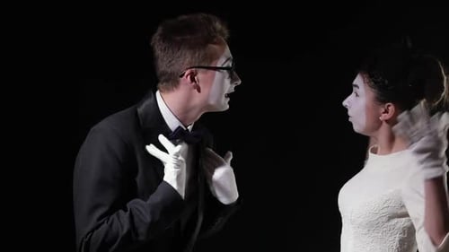 Expressive Mimes Performing Silent Comedy