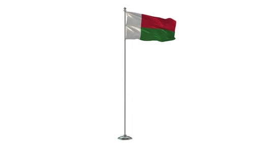 Madagascar Flag Waving Realistic 3D Animation