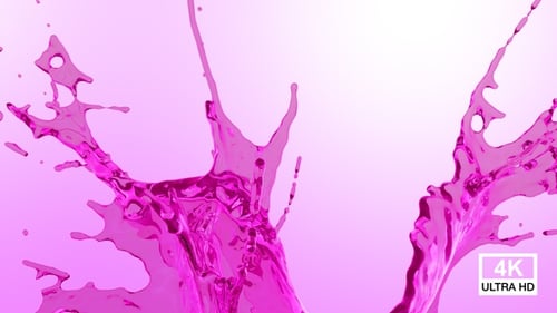 Vibrant Pink Liquid Splash with Alpha Channel