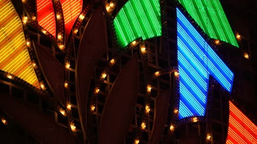 Abstract Neon Sign Pulsing at Night