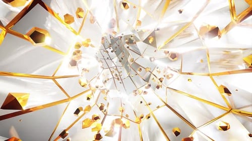 Shining Vj White And Gold Tunnel Background Loop 4k