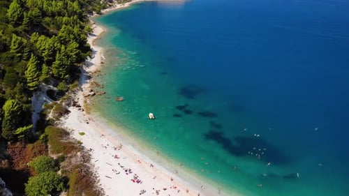 Aerial View of Sea Coastline in Tropical Island.