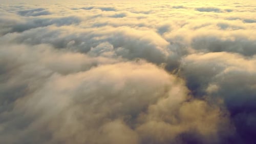 Aerial View of Clouds at Sunrise or Sunset