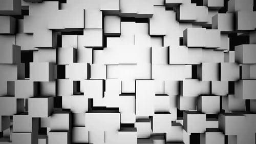Abstract cubes move, 3D