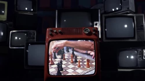 Chess Game Broken on Television Screen