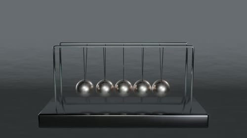 Newton's Cradle Kinetic Energy Transfer Loop Animation
