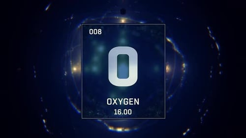 Futuristic Oxygen Atom Periodic Table Element Science Animation