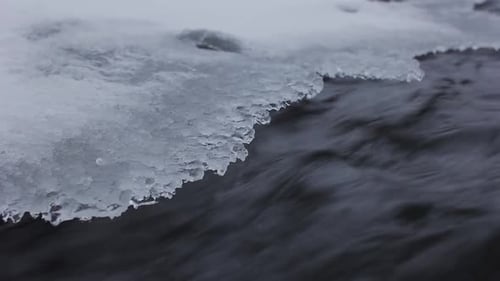 Water with Ice in Winter River