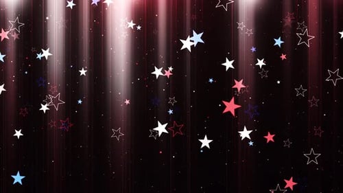 Patriotic Falling Stars and Light Rays Background