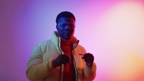 Hey You Choice Approval Man Zeigendes Neonlicht