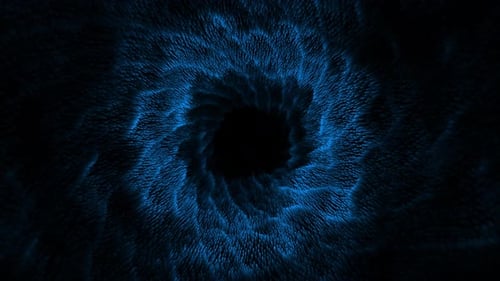 Futuristic Blue Swirling Particle Vortex Loop Background