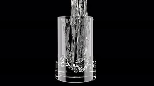 Realistic Water Pouring into Glass with Alpha Channel