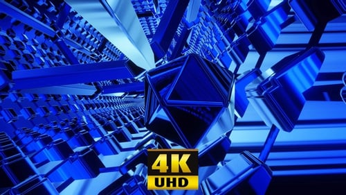 A Blue Sphere In A Blue Tunnel 4K
