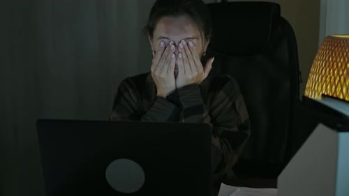 Overworking At Home Late At Night