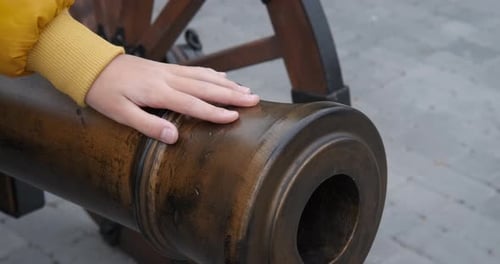 Wooden cannon.