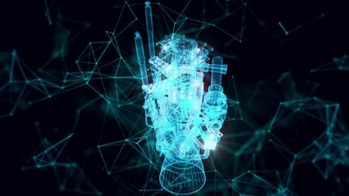 Space X Raptor Rocket Engine Hologram Close Up Hd