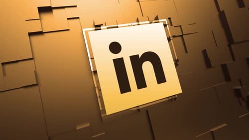 Abstract Gold Geometric Cube Logo Reveal