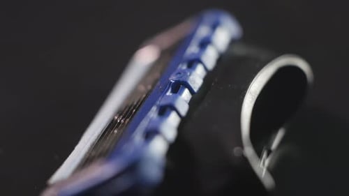 Close Up of Razor with Droplets