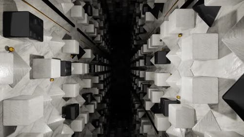 Abstract Geometric Cubes Tunnel Moving Background Loop