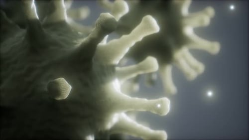 Animated Microscopic Virus Cell 3D Science Background