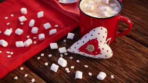 Valentines Day Hot Cocoa and Marshmallows