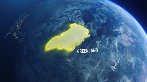 Futuristic Earth Globe Zoom and Greenland Highlight Reveal