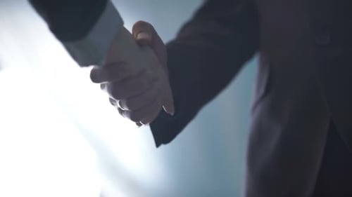 Business Handshake Agreement in a Professional Setting